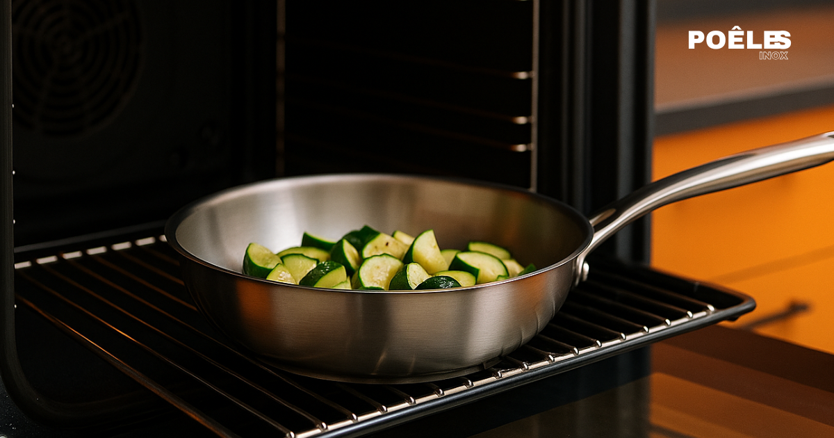 Peut-on mettre une poêle inox au four ? Quelle température ?